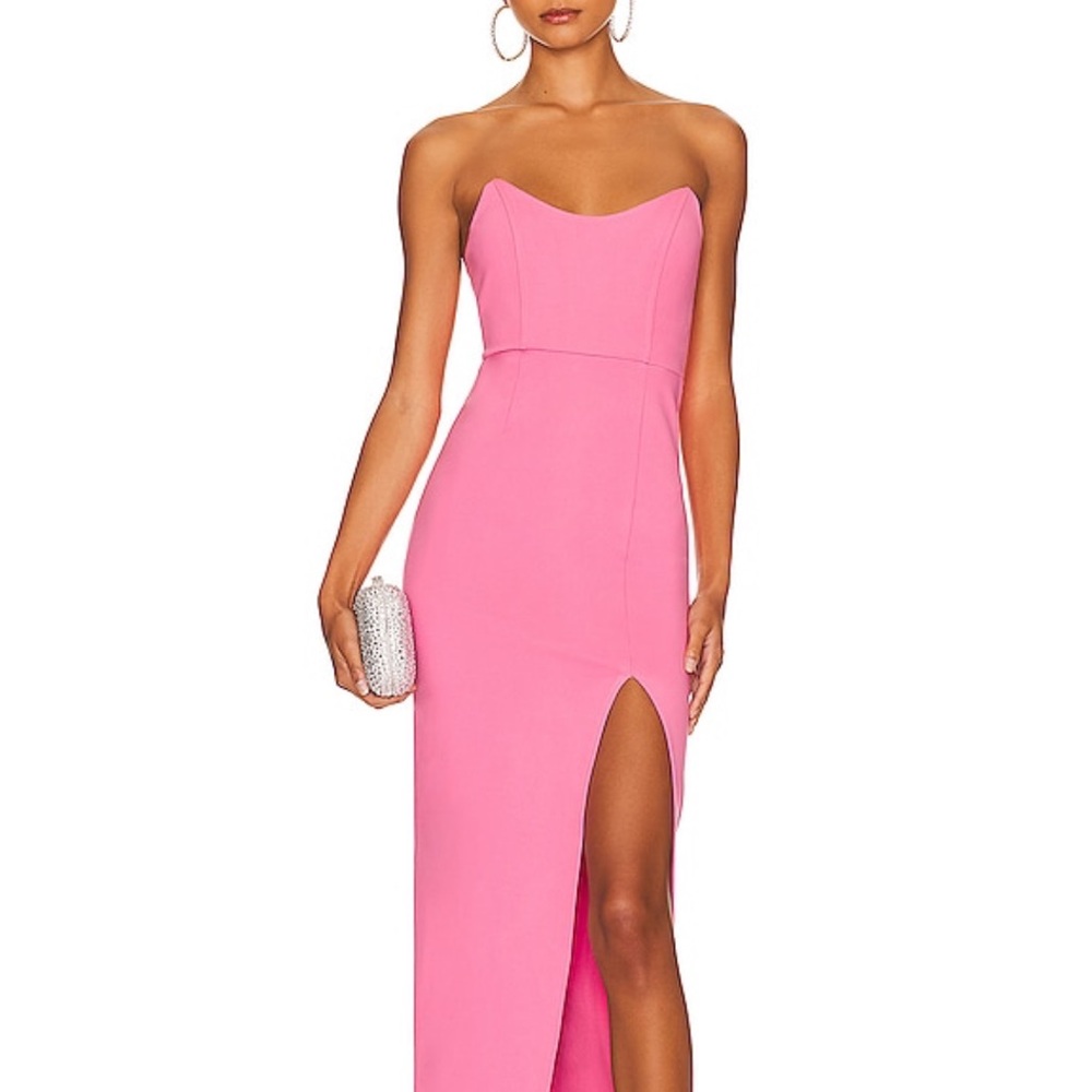 Superdown Pink Strapless Sweetheart Gown